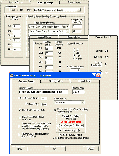 Tourney Tracker Tournament Pool Parameters Screen Shots (37618 bytes)